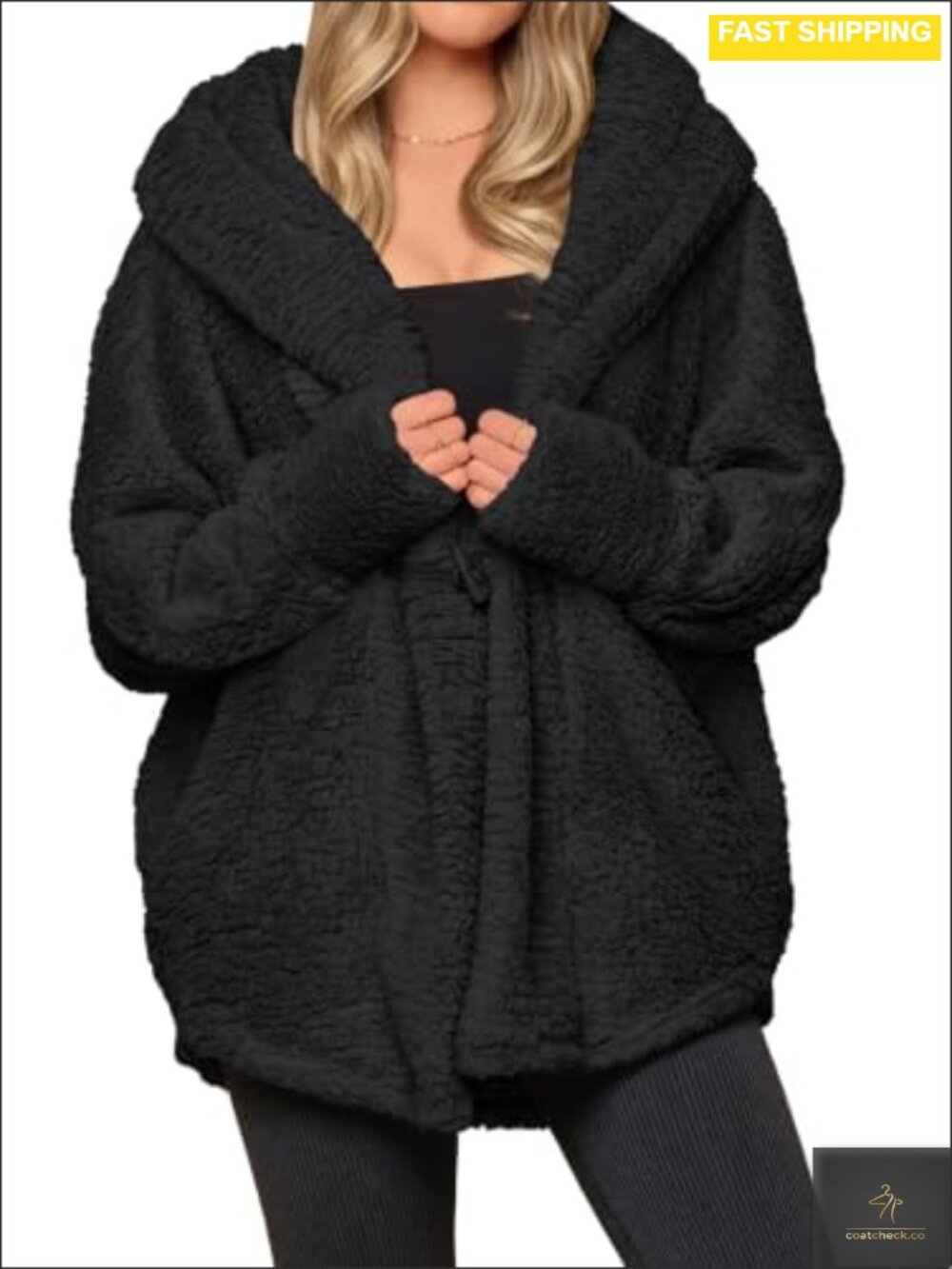 PRETTYGARDEN Women's Sherpa Fleece Hooded Faux Fur Winter Coat